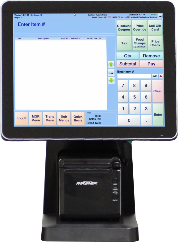 point of sale computer screen